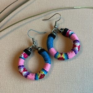 Vintage Colorful Circle Dangle Earrings